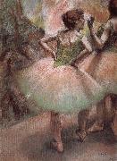 Edgar Degas Pink and green oil painting on canvas